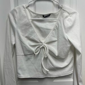 White long sleeve crop top